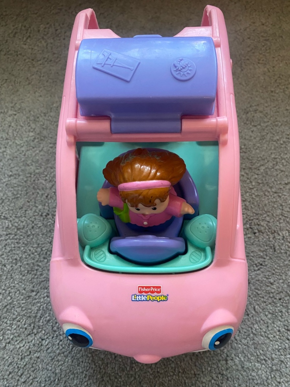 2009 Fisher-Price Little People Pink Open & Close SUV with Figures